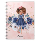 Mooie Floral Gold Glitter Girl Daily Diary Notitieboek (Voorkant)
