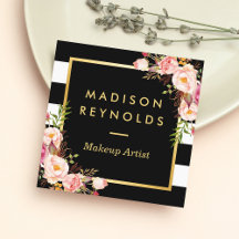 Mooie Floral Gold Lijst Black White Stripes