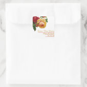 Mooie Floral Gold Red Rose sparen de datum Vierkante Sticker (Tas)