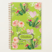 Mooie Floral Green Cactus Planner (Voorkant)