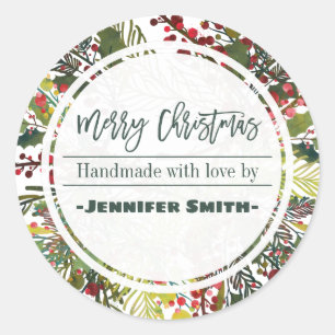 Mooie Floral handgemaakt met liefde Ronde Sticker