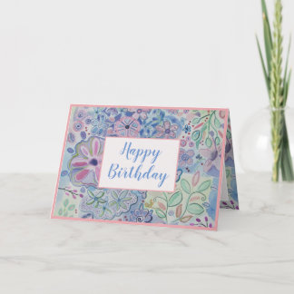 Mooie Floral Happy Birthday Kaart