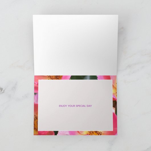 Mooie Floral Happy Jubileum Kaart (Binnen)