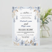 Mooie Floral Islamitische bruiloft Uitnodiging kaa (Staand voorkant)