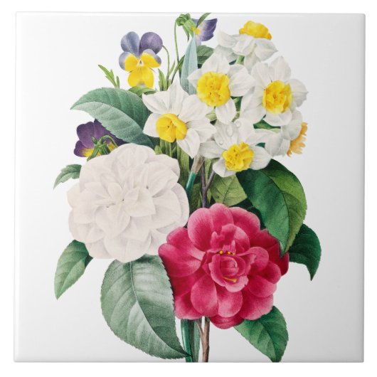 Mooie Floral-keramische Tegel Tegeltje (Voorkant)