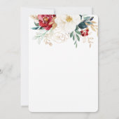 Mooie Floral kerstbruiloft Kaart (Achterkant)