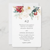 Mooie Floral kerstbruiloft Kaart (Voorkant)