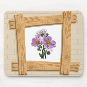 Mooie Floral-ketch in de Lijst van de platte muis Muismat
