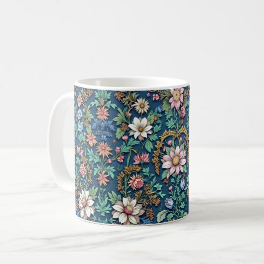 Mooie  Floral Koffiemok (Voorkant links)