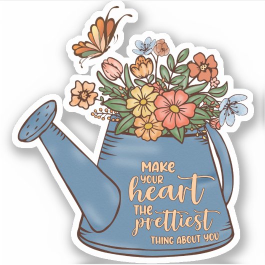 Mooie Floral Kunst Sticker (Voorkant)