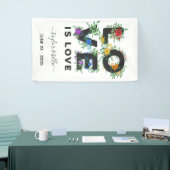 Mooie Floral Love is Love Gay Wedding Spandoek (Beurs)