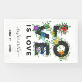 Mooie Floral Love is Love Gay Wedding Spandoek