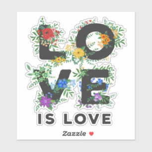 Mooie Floral Love is Love LGBT Pride Sticker