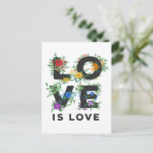 Mooie Floral Love is Love Pride Briefkaart (Staand voorkant)
