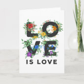 Mooie Floral Love is Love Pride Kaart (Voorkant)