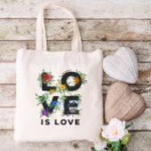 Mooie Floral Love is Love Pride Tote Bag
