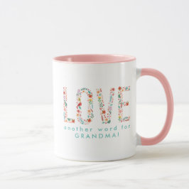 Mooie Floral Love Weer een ander woord voor oma Mok