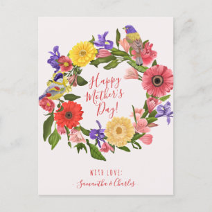 Mooie, floral met Happy Moederdag Briefkaart