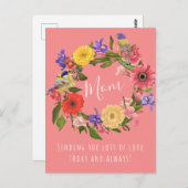 Mooie, floral met Happy Moederdag Briefkaart (Voorkant / Achterkant)