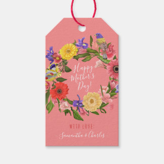 Mooie, floral met Happy Moederdag Cadeaulabel