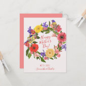 Mooie, floral met Happy Moederdag Kaart (Voorkant / Achterkant in situ)