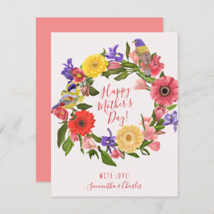 Mooie, floral met Happy Moederdag Kaart