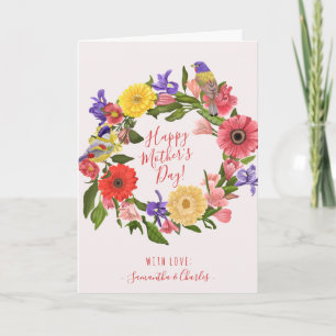 Mooie, floral met Happy Moederdag Kaart