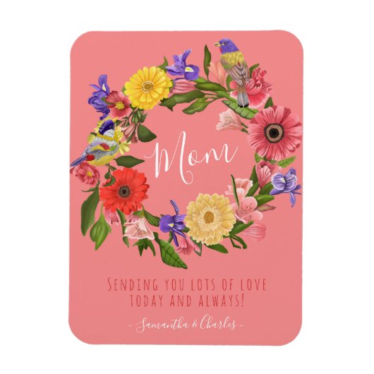 Mooie, floral met Happy Moederdag Magneet (Verticaal)