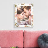 Mooie Floral met Love Typografie Foto Canvas Afdruk (Insitu (Woonkamer))