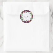 Mooie Floral met Monogrammen bruiloft Ronde Sticker (Tas)