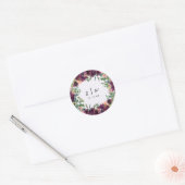 Mooie Floral met Monogrammen bruiloft Ronde Sticker (Envelop)