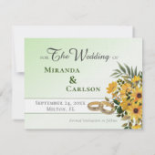 Mooie Floral met Rings & Pic Save the Date Kaart (Achterkant)