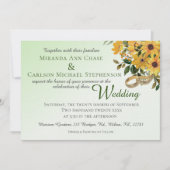Mooie Floral met Rings Wedding Invitation Kaart (Voorkant)