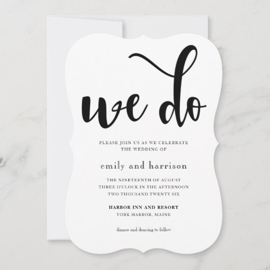Mooie Floral met Whimsical Typography Wedding Kaart (Voorkant)