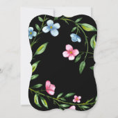 Mooie Floral met Whimsical Typography Wedding Kaart (Achterkant)