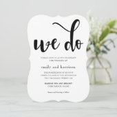 Mooie Floral met Whimsical Typography Wedding Kaart (Staand voorkant)