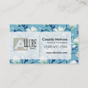 Mooie Floral met wijnstokken   blauw Visitekaartje