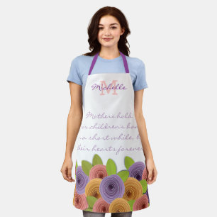 Mooie Floral Moeder Quote pastel Roos op wit Schort