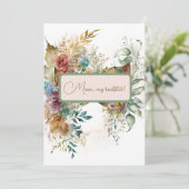 Mooie Floral-Moederdag Kaart (Staand voorkant)