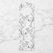 Mooie Floral Monogram Sketched Wedding Flessenhanger (Achterkant)
