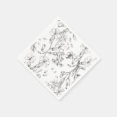 Mooie Floral Monogram Sketched Wedding Servet (Hoek)
