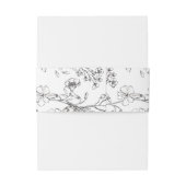 Mooie Floral Monogram Sketched Wedding Uitnodigingen Wikkel (Achterkant Voorbeeld)