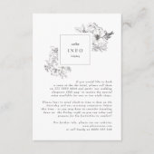 Mooie Floral Monogram Sketched Wreath Wedding Informatiekaartje (Voorkant)