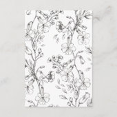 Mooie Floral Monogram Sketched Wreath Wedding Informatiekaartje (Achterkant)
