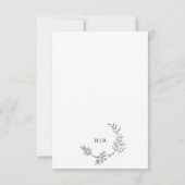 Mooie Floral Monogram Sketched Wreath Wedding RSVP Kaartje (Achterkant)