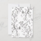 Mooie Floral Monogram Sketched Wreath Wedding RSVP Kaartje (Achterkant)