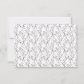 Mooie Floral Monogram Sketched Wreath Wedding RSVP Kaartje (Achterkant)