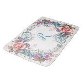 Mooie Floral Monogrammed Badmat (Gekanteld)