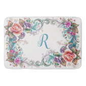 Mooie Floral Monogrammed Badmat (Voorkant)