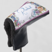 Mooie Floral Monogrammed Golf Head Hoesje Golfheadcover (3/4 voorkant)